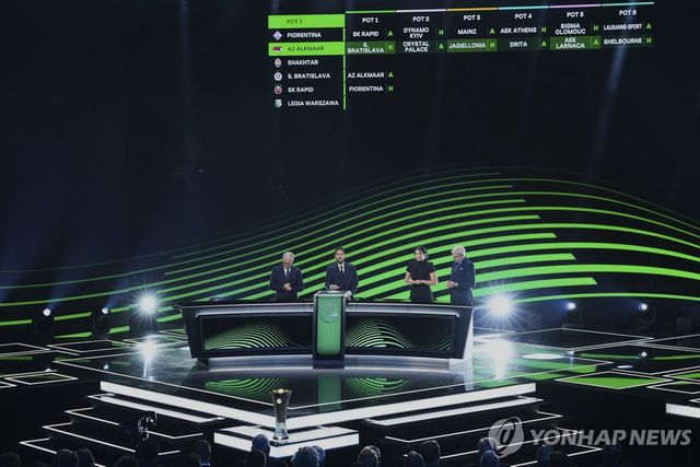 콘퍼런스리그 대진 추첨 모습