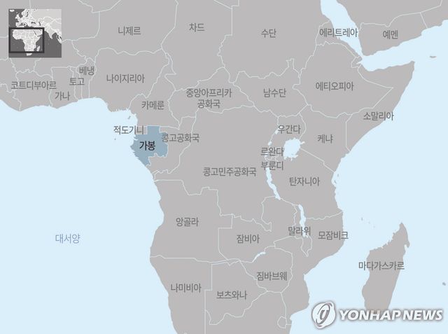 아프리카 가봉 지도