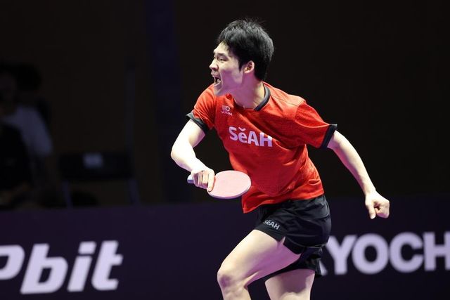 프로탁구리그 경기에 나선 장우진