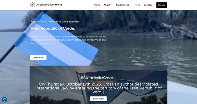 '베르디스 자유공화국' 홈페이지 초기화면 