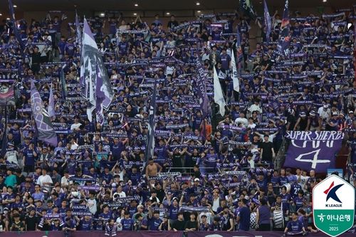 원정 경기 응원 온 FC안양 팬들 