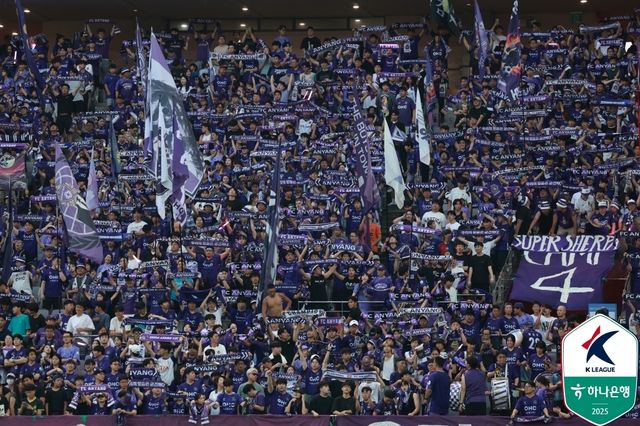 원정 경기 응원 온 FC안양 팬들 