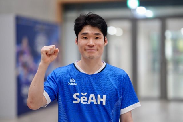 프로탁구리그 시리즈2 우승 후 인터뷰하는 장우진