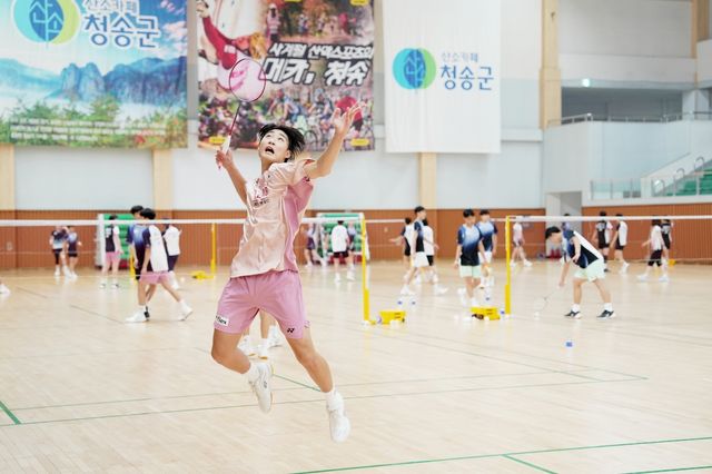 청송서 훈련 중인 배드민턴 청소년 대표팀