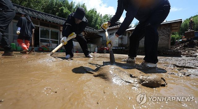 산청 수해복구 작업