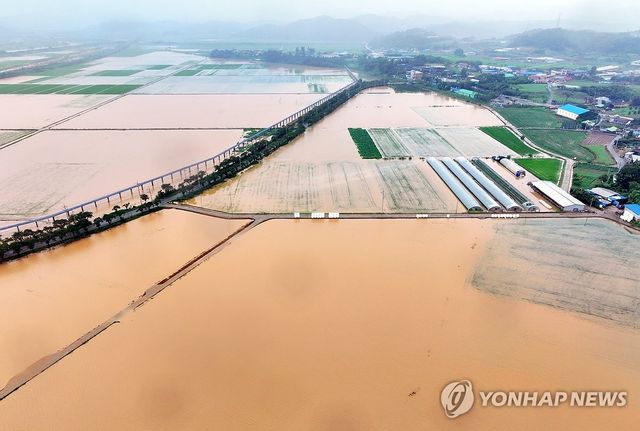 물폭탄 맞은 함평군 농경지
