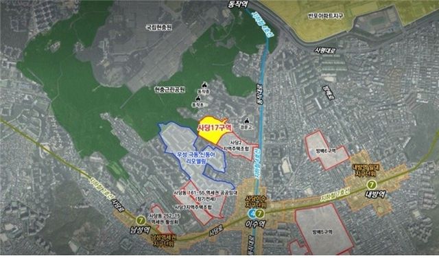 동작구 사당동 63-1일대 위치도