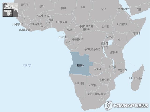 아프리카 앙골라 지도