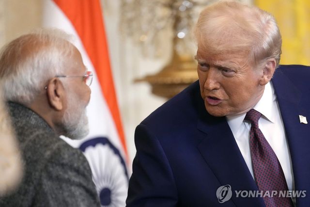 2월13일 모디 인도 총리와 트럼프 미국 대통령