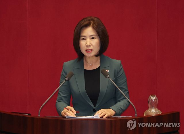 대정부질문 하는 김미애 의원