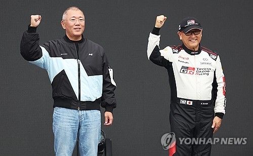 현대차그룹 정의선 회장과 도요타그룹 도요다 아키오 회장 