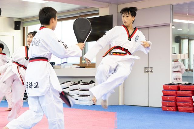 태권도 훈련하는 최준영 군