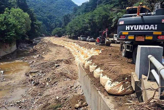 가평 폭우 피해 하천 복구