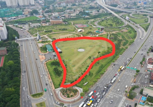 도솔공원 드론 촬영 영상 캡처