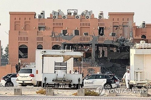 이스라엘의 공격으로 파괴된 카타르 도하의 건물 