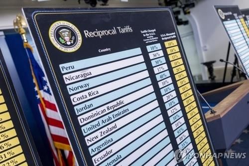 도널드 트럼프 미국 대통령이 지난 4월 2일 발표한 국가별 상호관세 