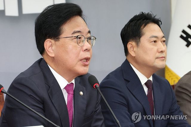 '합의파기' 비판하는 송언석 원내대표
