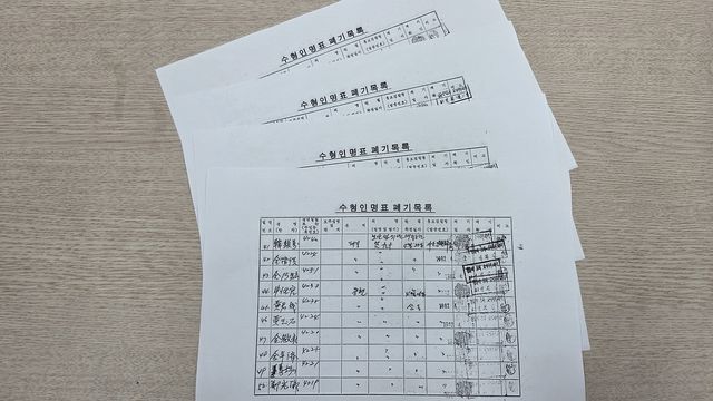 서산 보현산 만세운동 참여 주민 이름 담긴 '수형인명표 폐기목록'