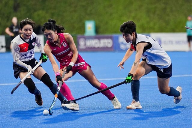 한국과 일본의 경기 모습. 