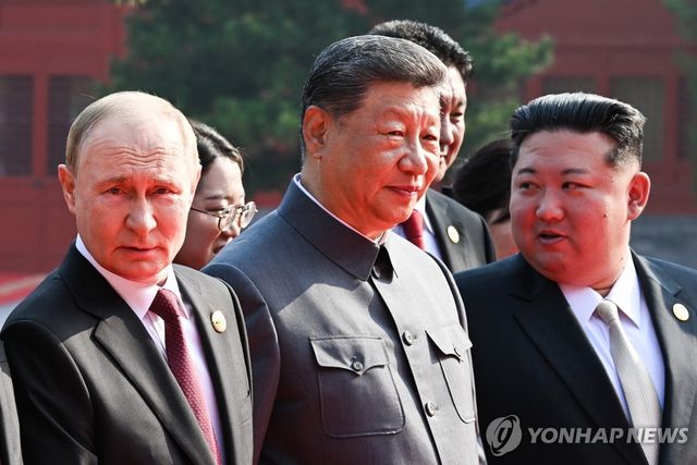 3일 중국 열병식 참석한 북중러 정상