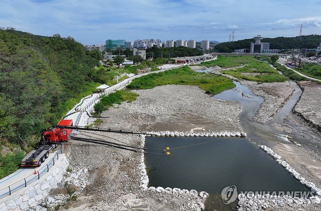 강릉 해갈에 동원된 대용량포방사시스템