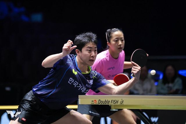 신유빈(오른쪽)과 혼합복식 콤비를 이룬 임종훈