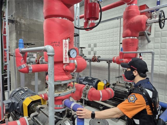 소화펌프 점검 모습