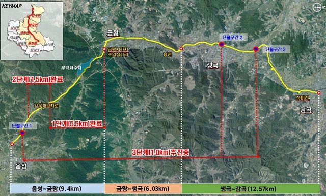 음성군 자전거 힐링도로 사업 계획도