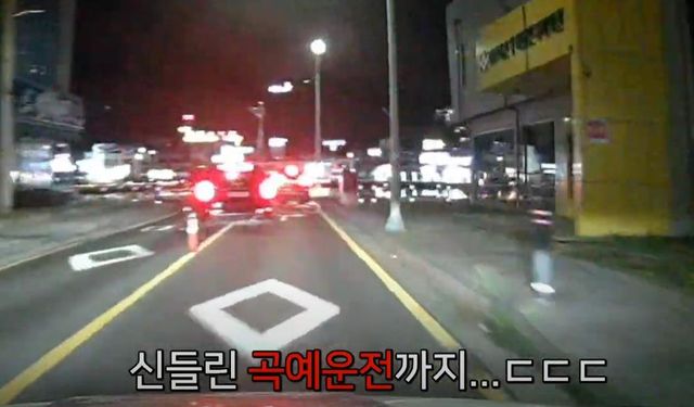 경찰 피해 달아나는 음주 운전자