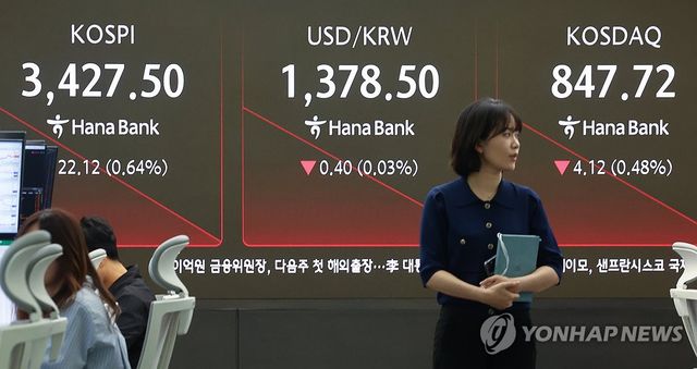 코스피·코스닥 지수 하락 출발, 원/달러 환율도 하락