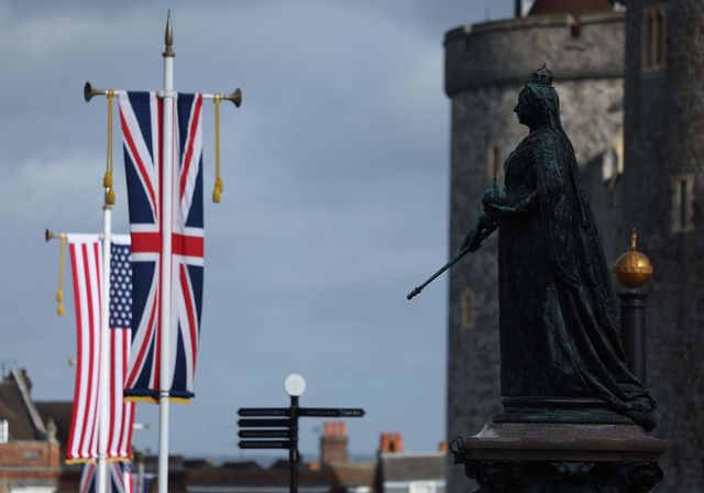 성조기 내걸린 영국 윈저성 