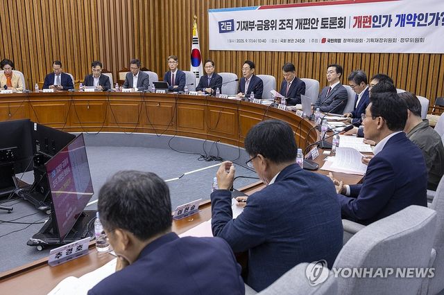 기재부·금융위 조직 개편안 토론회에서 인사말하는 김도읍 정책위의장