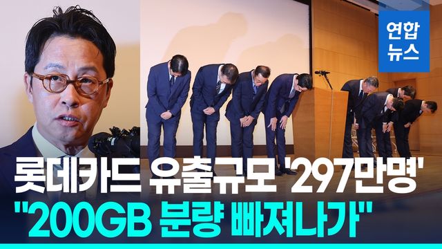 [영상] 롯데카드 대표 "회원정보 유출규모 297만명…200GB 분량" - 2