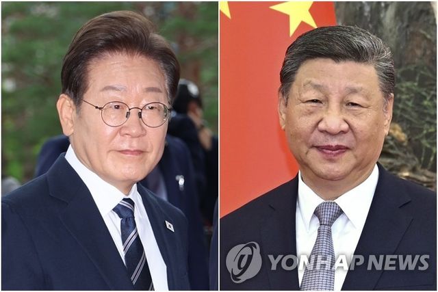이재명 대통령(왼쪽)과 시진핑 중국 국가주석
