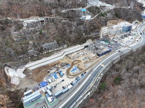 상동광산 선광공장 건립 현장 