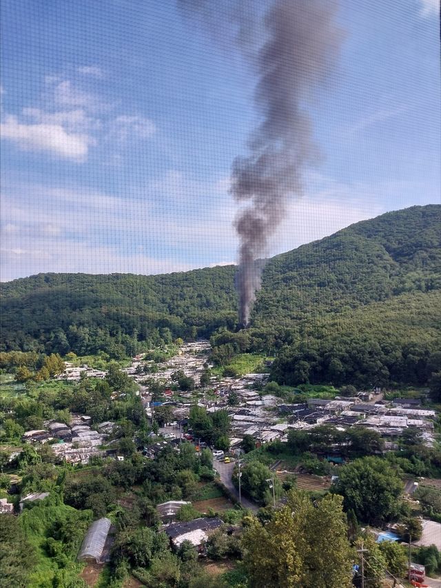 2일 구룡마을 화재 모습