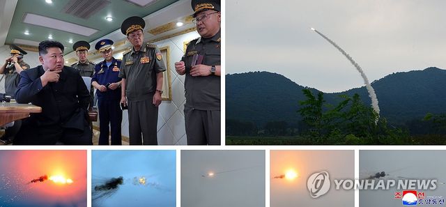 북한, 신형 지대공미사일 시험 사격 실시…김정은 참관