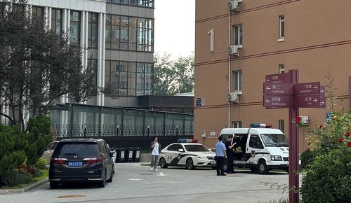 외신 매체와 외교관 주거지 등이 있는 외교단지 안에 들어온 중국 경찰차