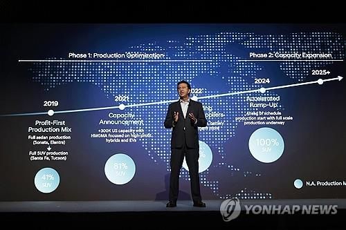 CEO 인베스터 데이 발표하는 호세 무뇨스 현대차 사장
