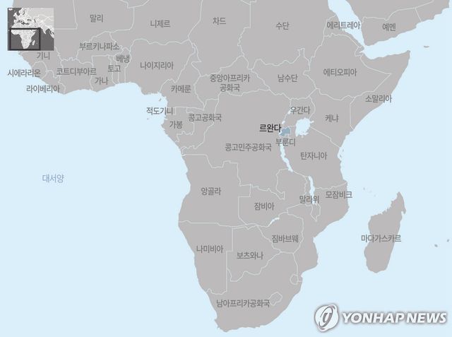 아프리카 르완다 지도