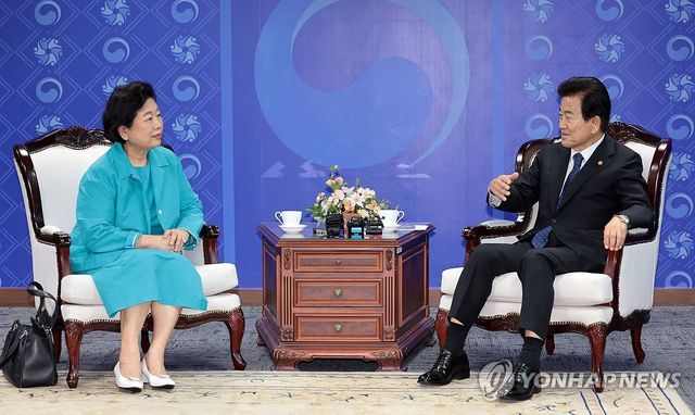 통일부 방문한 현정은 회장