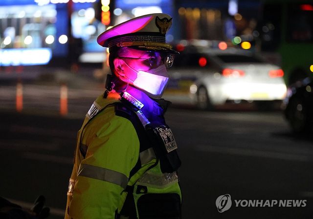 교통 단속하는 충남경찰