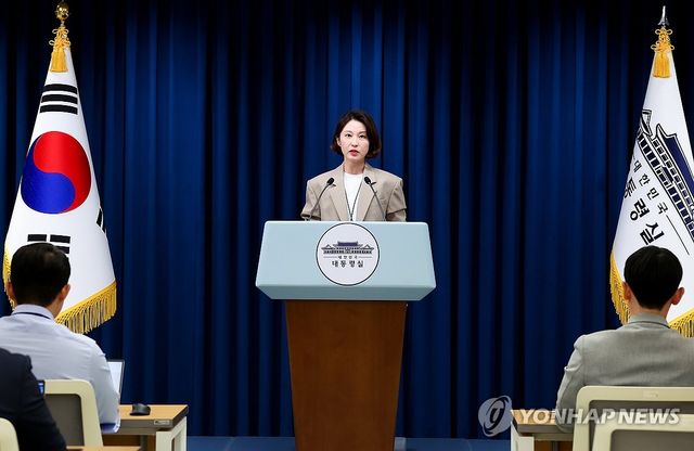 브리핑하는 안귀령 부대변인