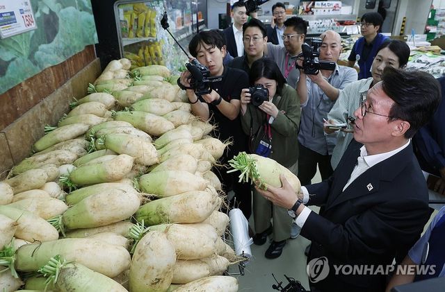 무 가격 점검하는 김민석 총리
