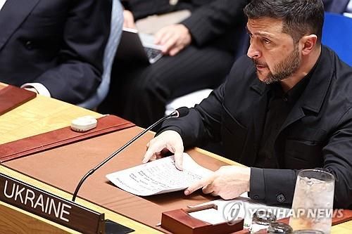 안보리 발언하는 젤렌스키 우크라 대통령