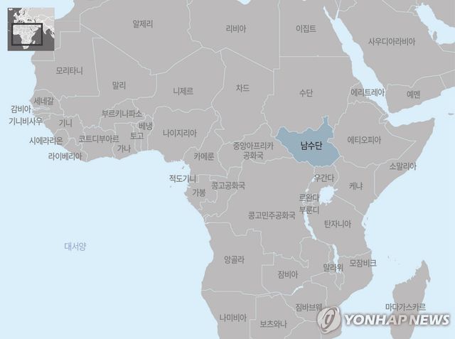 아프리카 남수단 지도