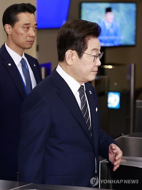 이재명 대통령, 유엔 도착