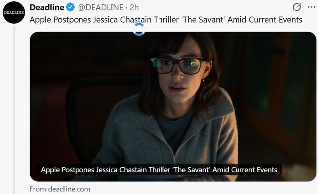 애플TV+의 드라마 방영 연기 소식 전하는 데드라인 기사