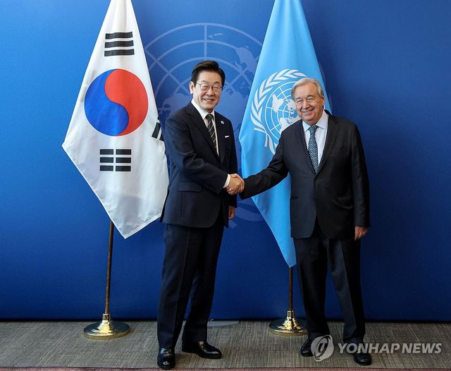 이재명 대통령, 유엔 사무총장 접견