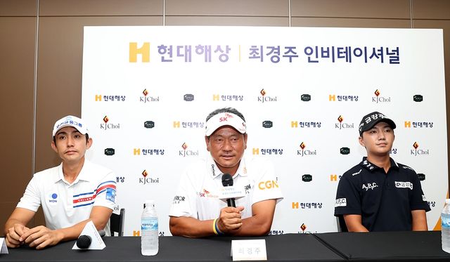 이수민(왼쪽), 최경주, 옥태훈.